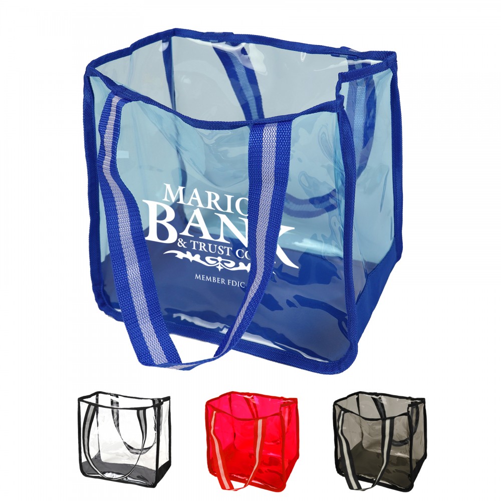Clear Shopping Striped Tote bag with Logo Clear Shopping Striped Tote bag with Logo