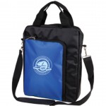 The Vertical Laptop Shoulder Bag - Blue Custom Printed