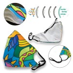 Promotional 5 Layer Full Color Face Mask w/ Adjustable Ear Loop