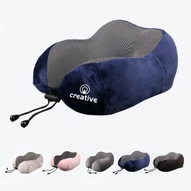 Portable U-Shape Memory Foam Pillow w/Washable Soft Cover with Logo  Portable U-Shape Memory Foam Pillow w/Washable Soft Cover with Logo