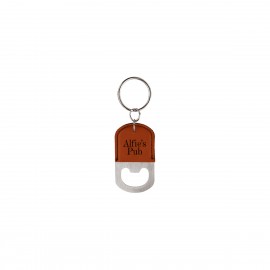 Rawhide Oval Leatherette Bottle Opener Keychain with Logo  Rawhide Oval Leatherette Bottle Opener Keychain with Logo