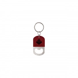 Customized Rose Oval Leatherette Bottle Opener Keychain  Customized Rose Oval Leatherette Bottle Opener Keychain