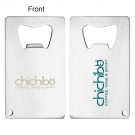 Stainless Credit Card Bottle Opener (Factory Direct- 10-20 Weeks Ocean) with Logo