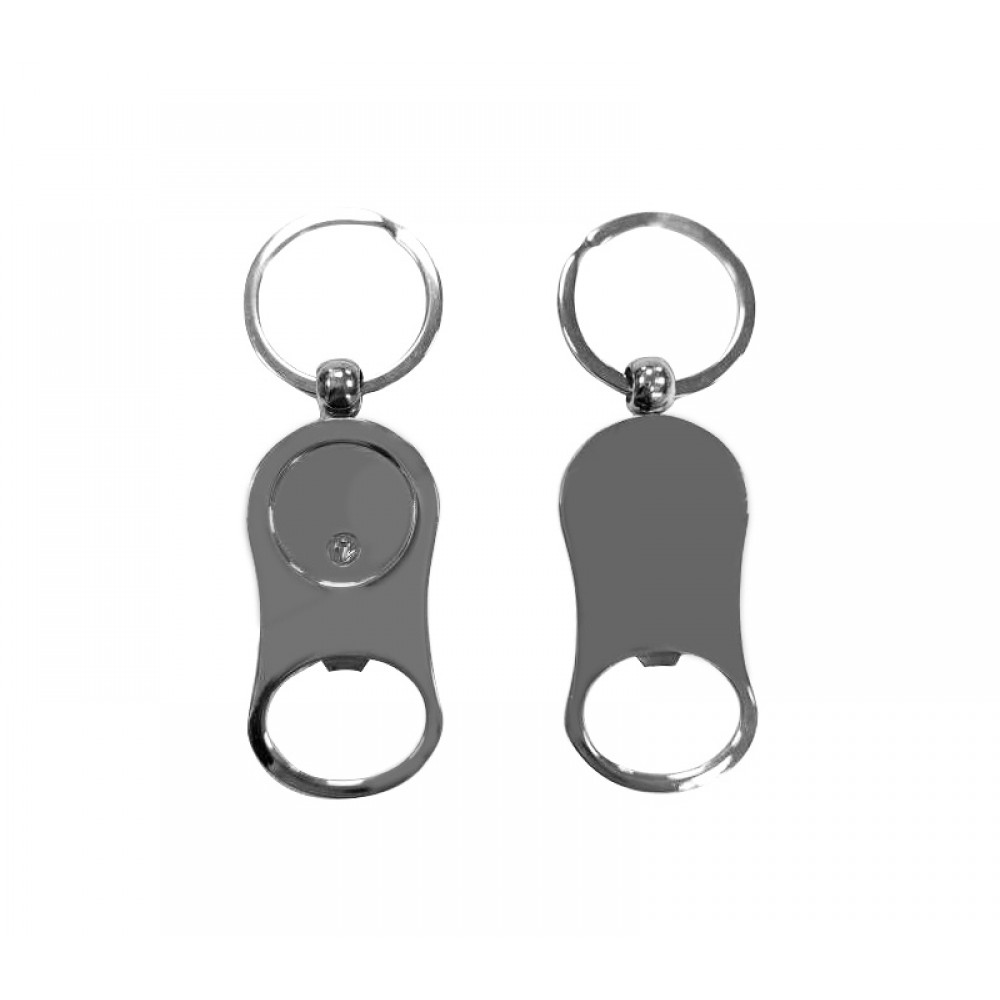 Curved Metal Bottle Opener Keyring with Logo