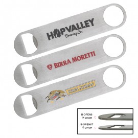 Logo Branded Thin Paddle Style Stainless Steel Bottle Opener
