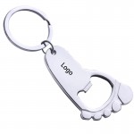 2 in 1 Foot Shape Metal Key Ring and Bottle Opener with Logo