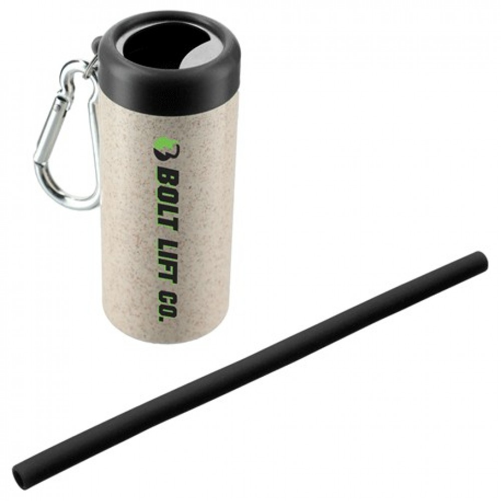 Reusable Straw In Bottle Opener Case with Logo