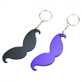 Mustache Bottle Opener Keychain with Logo