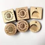 2.5" x 2.5" - Wood Bottle Opener Magnets with Logo