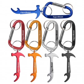 Promotional Hammer Shaped Bottle Opener Key Holder and Carabiner