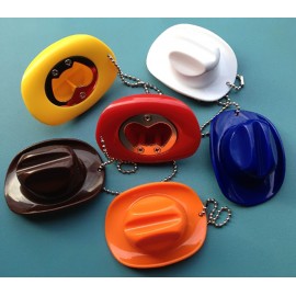 Customized Cowboy Hat Bottle Opener Keychain