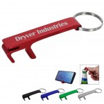 2 in 1 Aluminum Phone Stand Opener Keychain with Logo