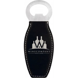 Leatherette Bottle Opener with Magnet - BTTL04-08D with Logo