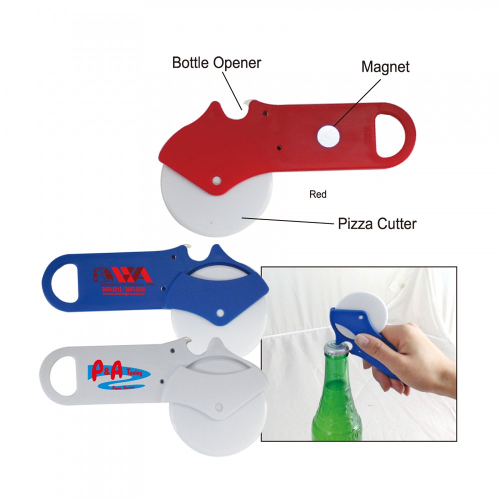 Pizza Cutter W/Bottle Opener with Logo