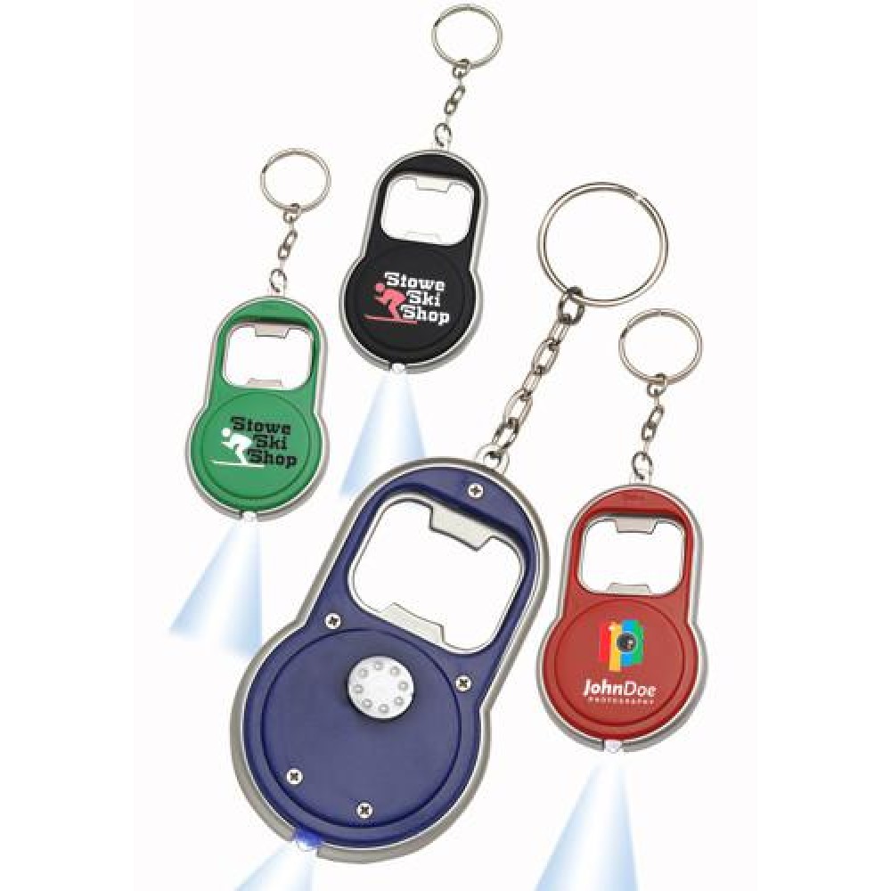 Bottle Opener Key Chain With LED Light with Logo