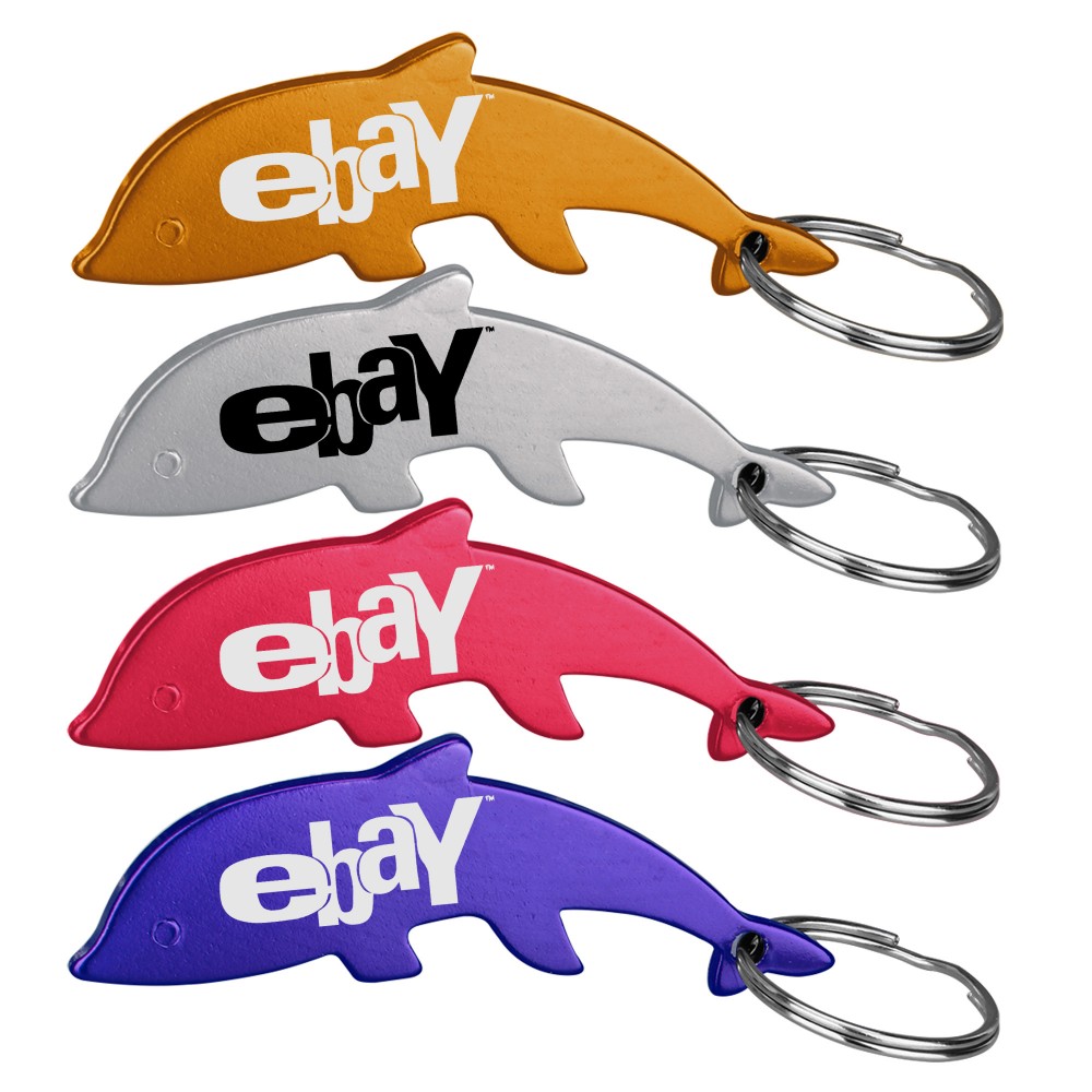 Dolphin Shaped Bottle Opener Key Holder with Logo