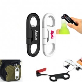 3-in-1 Keychain Bottle Opener with Charging and Data Transfer with Logo