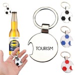 Metal Soccer Beer Opener Key Chains with Logo