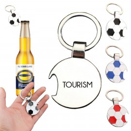 Metal Soccer Beer Opener Key Chains with Logo