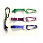 Deluxe Plain Can and Bottle Opener w/ Split Key Ring & Carabiner with Logo