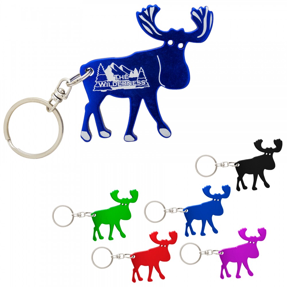 Customized Moose Bottle Opener Keychain