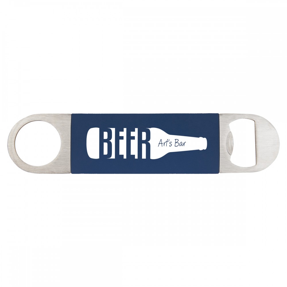 Promotional Navy Silicone & Stainless Steel Bottle Openers