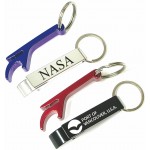 Deluxe Plain Aluminum Can and Bottle Opener w/ Key Ring (Large Quantities) with Logo