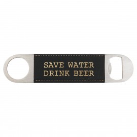 Promotional Black/Gold Leatherette Bottle Opener  Promotional Black/Gold Leatherette Bottle Opener