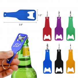 Customized Bottle Shaped Metallic Opener with Key Chain