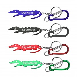 Customized Alligator/ Crocodile Shape Bottle Opener with Key Chain & Carabiner
