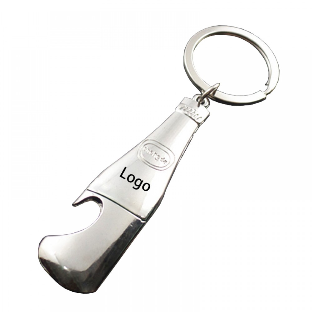 Logo Branded 2 in 1 Metal Keychain and Bottle Opener