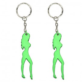 Charm Woman Bottle Opener Keychain with Logo