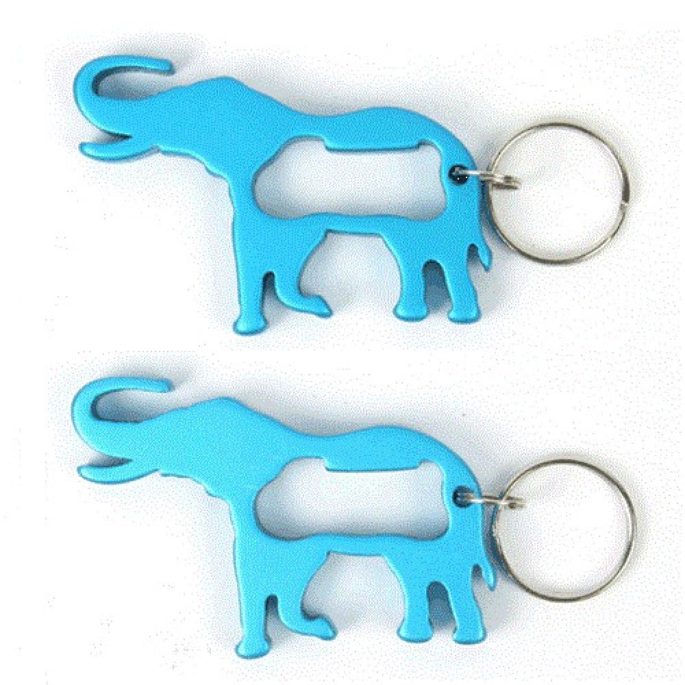 Logo Branded Elephant Bottle Opener Keychain