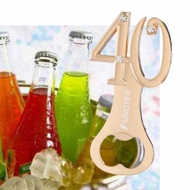 Logo Branded 40th Birthday Shape Metal Bottle Opener