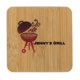 Promotional Bamboo Square Coaster & Bottle Opener