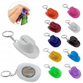 Cowboy Hat Bottle Opener Keychain with Logo