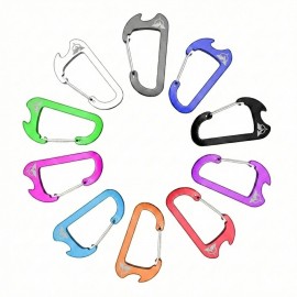 8cm Aluminium Flat Wire-Gate Carabiner with Bottle Opener with Logo