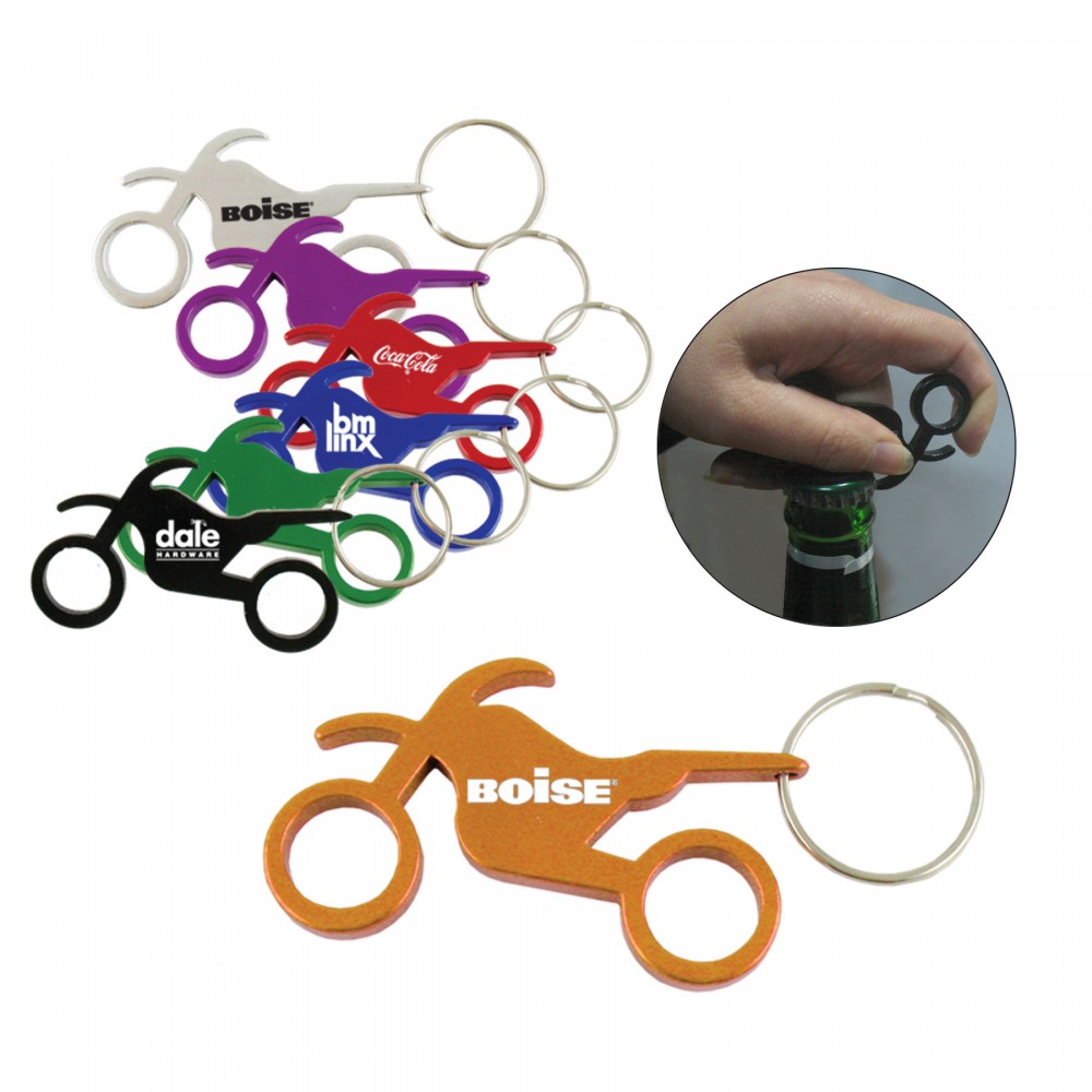 Motorcycle Bottle Opener w/ Key Ring-Close Out with Logo