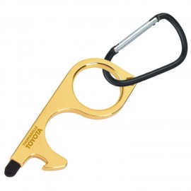 Customized Non-touch Carabiner Door Opener, can opener w/ rubber stylus