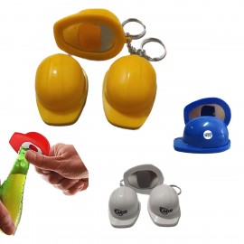 Safety Helmet Shaped Keychain with Bottle Opener with Logo  Safety Helmet Shaped Keychain with Bottle Opener with Logo