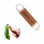 Brown Leatherette Bottle Opener with Logo