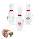Custom Imprinted Plastic Bowling Pin Bottle Opener Keychain