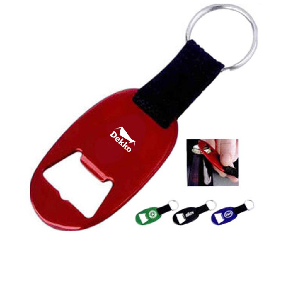 Creative Design Oval-Shaped Bottle Opener w/Key Tag with Logo