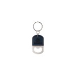 Blue Oval Leatherette Bottle Opener Keychain Logo Branded