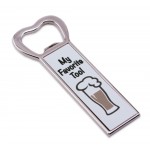 Promotional 1.25" x 3.5" Steel Bottle Opener with Magnets