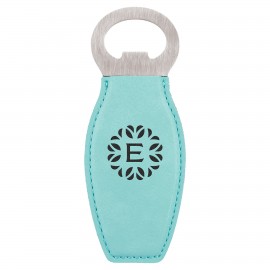 Leatherette Bottle Opener with Magnet - BTTL04-02D with Logo