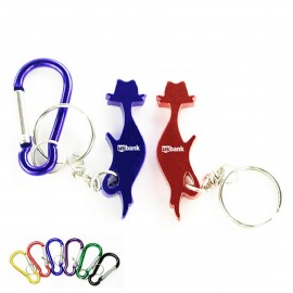 Personalized Stylish Cat / Kitten Shape Aluminum Bottle Opener & Carabiner