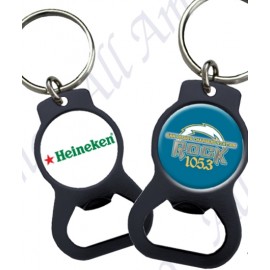 Logo Branded The Eye Opener Full Color Black Powder Coated Key Chain