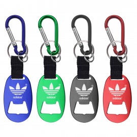 Jumbo Size Oval Shape Bottle Opener w/Strap & Carabiner with Logo  Jumbo Size Oval Shape Bottle Opener w/Strap & Carabiner with Logo