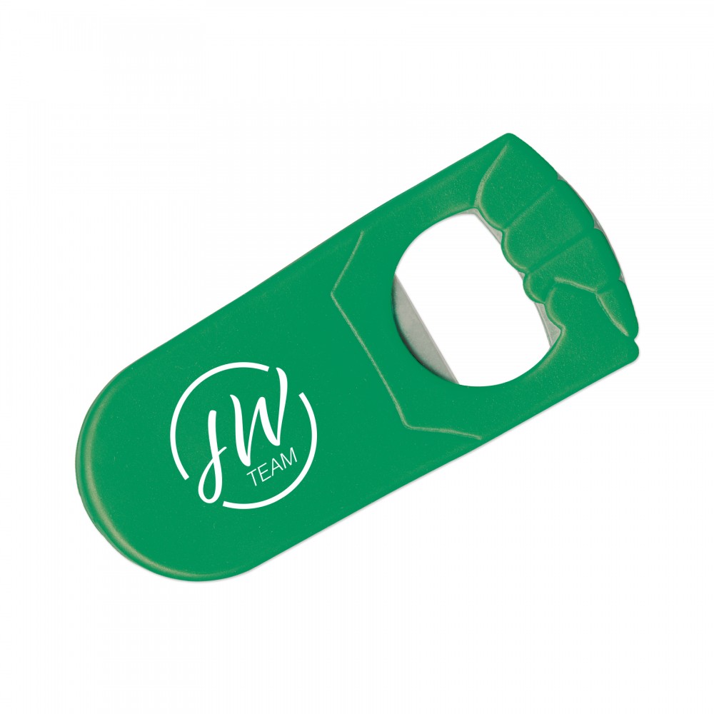 Green Bottle Opener with Logo